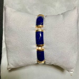 Genuine Lapis Lazuli & 10kt Gold Bracelet